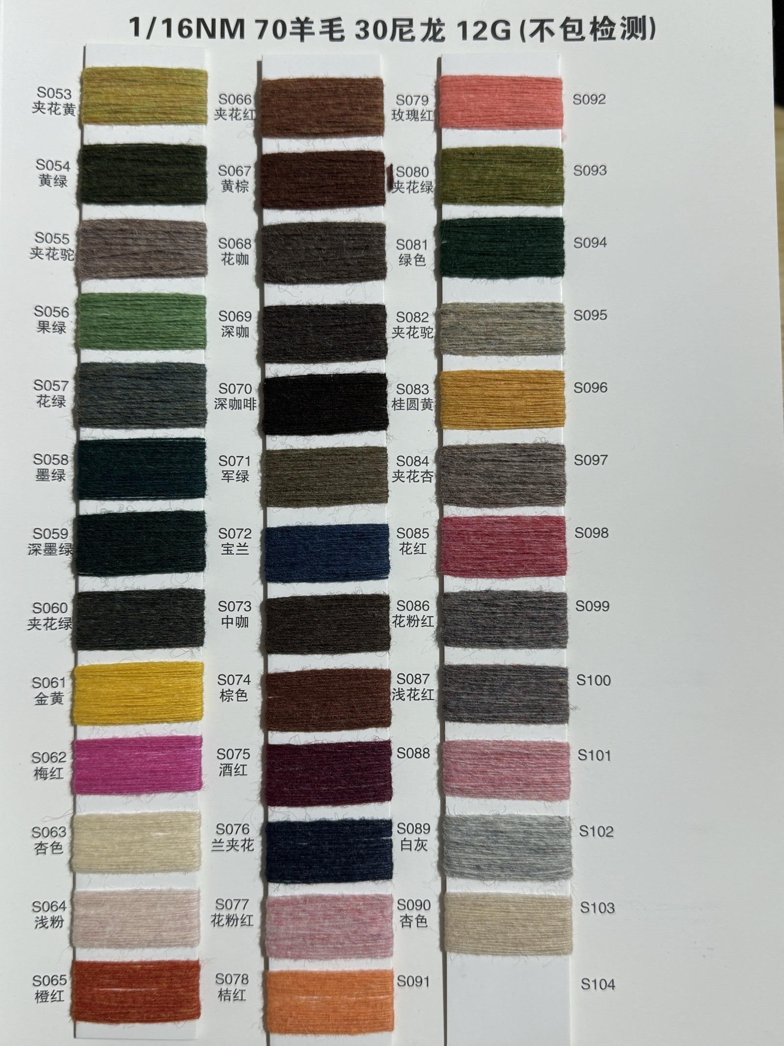 1/16NM 70羊毛30尼龍